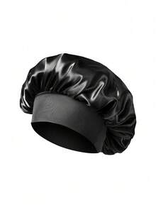 1pc Silk Sleep Cap, Satin Sleep Cap, Soft Elastic Silk Sleep Cap, Suitable For Curly Hair Silk Hair Bonnet Sleep Cap - Basic model - View 6