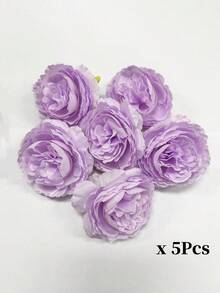 MEHELANY 38件深紫色人造牡丹花頭，絲綢仿真花頭，逼真牡丹，適用於婚禮派對裝飾、客廳裝飾、秋季感恩節裝飾、豐收餐桌中心裝飾，送給女孩子的禮物 - 紫色 - 查看 9