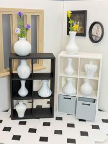 Miniature Collection Cabinet With Drawer Display Shelf, PLA Material Mini Vase, DIY Customizable Decorative Ornament, Durable And Anti-Drop Small Vase - Multicolor - View 1