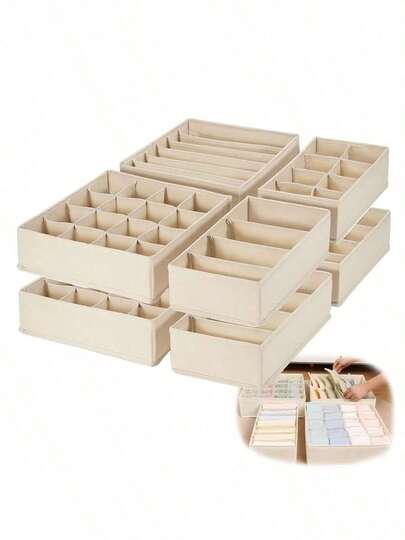 Bộ 1-4 khung chia ngăn tủ quần áo gấp gọn, thích hợp để đựng quần áo, đồ lót, áo ngực, cà vạt, phụ kiện, tất và các hộp đựng vải.