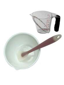 3件套烘焙厨房揉面碗、洗碗碗、硅胶刮刀、刮板、带刻度的量杯 - 彩色 - 查看 11