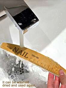 1/3pcs Washable, Durable Nail File Sponge Buffer Block With Scale, Double-Sided Nail Polishing Block - Khaki - View 6