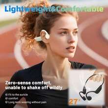 Bone Conduction Wireless Bluetooth Headphones, Open Ear Sport Headset For Running, Swimming, Workout, Sweatproof & Waterproof - Black - View 6