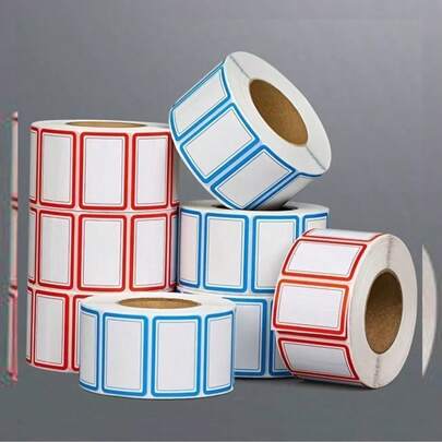 100 piezas/500 piezas/1000 piezas Notas adhesivas, etiquetas resistentes al agua y al aceite sin residuos - Adecuadas para refrigerador, congelador, despensa de alimentos y organización de cocina - Aptas para envases de alimentos, frascos, preparación de comidas, etiquetas adhesivas, etiquetas de despensa de alimentos, diseño minimalista, material resistente al aceite, ideal para hogares ocupados, pegatinas de agradecimiento, pegatinas de cumpleaños, etiquetas de regalo