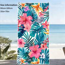 1pc Large Beach Towel With Tropical Leaf & Floral Pattern, Soft Quick-Dry Luxury Oversized Towel, Suitable For Pool, Travel, Camping, Yoga, Gym, Essential Summer Beach Accessory, Adult Gift For Friends - A - View 13