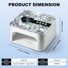LIMEGIRL Sparkling Rhinestones UV LED Nail Lamp With 4 Timers & LCD Display, Professional Gel Nail Dryer For Salon & Home Use, Removable Base Manicure Light, Ideal Gift For Women & Girls - View 7