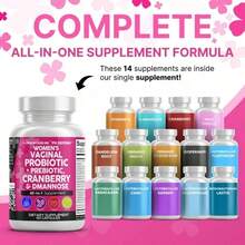 [Free Shipping]Clean Nutraceuticals Vaginal Probiotics For Women With Cranberry, D-Mannose, Prebiotics, PH Balance Support, Feminine Health, Urinary Tract Cleanse – Capsule Alternative To Gummies – 60 Count - 預設 - 查看 2
