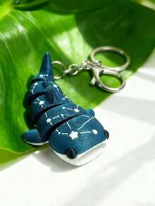 3D Printed Creative Space Shark Keychain, Fun Marine Creature Backpack Pendant, Fashionable Accessory, Gift For Friends, Keychain Accessory. - 黑色 - 查看 5