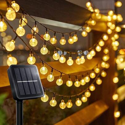 Solar String Lights Outdoor, 56ft 100 LED Globe String Light With 8 Mode, Waterproof Crystall Ball Lights Solar Patio Lights For Garden, Lawn, Patio, Gazebo, Yard, Outdoor Decor