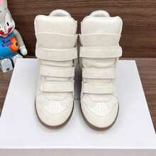 2026 New Style High-Top  Women's Shoes, With Invisible Inner Height Increase, Non-Slip And Wear-Resistant, Color-Blocked Flat Casual Sports Women's Shoes, Very Suitable For Daily Matching And Travel - 白色 - 查看 3