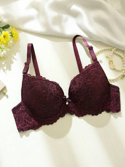 Áo ngực ren màu trơn chất lượng cao, gợi cảm và thoải mái, cúp B, nâng ngực, cổ chữ V sâu, dáng mỏng, thích hợp mặc hàng ngày cho nữ.