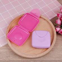1pc Square Sanitary Napkin Storage Box, Lockable Flip Cover, Waterproof Plastic Case, Portable Mini Compact, Convenient For Ladies, Cute Tampon/Pad Holder Box, Holds 6pcs Stick-Shaped Tampons, Not Suitable For Pad-Type - Multicolor - View 7