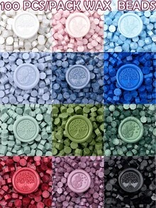 100pcs Flame Sealing Wax Beads, Wizard Shaped Flame Sealing Wax, Envelope Sealing, Wine Bottle Sealing Flame Sealing Wax - 100 PCS/PACK - View 3