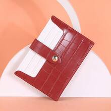 Baellerry 1pc Women's Crocodile Embossed Card Holder, Large Capacity Multi-Card Slots Design With Coin Pocket, Portable Card Organizer, Crocodile Texture Ultra-Thin Mini Wallet - Multicolor - View 9