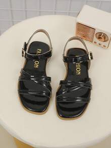 Mẫu dép xăng đan liền thân thời trang trẻ em mới năm 2026, kiểu dáng trung tính, phù hợp cho mùa hè. Giày dép trẻ em chất lượng cao, thanh lịch, đơn giản. - màu đen - Xem 3