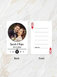 Personalized Wedding Poker Cards,Custom Photo & Text, Personalized Initials & Date Poker Deck With 14 Styles,Perfect For Bridal Party Gifts & Table Decor,Wedding Favors & Table Games,Calendar/Monogram/Photo Styles, Perfect For Wedding Souvenirs - Multicolor - View 19