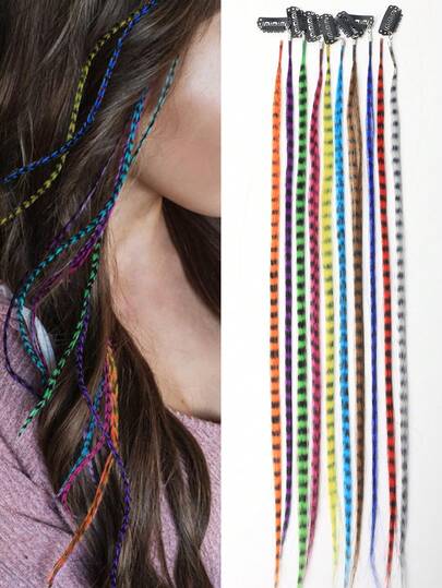 2pcs Bohemian Feather Invisible Hair Clips, Braids, Music Festival Chic Hair Accessories, Colorful Feather Hair Extensions, Braided Hair Decor, Sweet & Cool Y2K Style Hair Decorations, Hair Styling Accessories, Faux Feather Decorative Hair Clips, Headpiece,Summer,Holiday,Travel