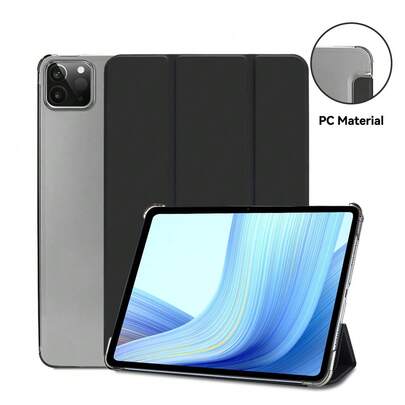 Capa para tablet Pad 6/Pro de 11 polegadas, com suporte triplo, lançada em 2023, em policarbonato transparente fosco, estrutura rígida, compatível com ativação/suspensão automática, ideal para leitores de e-books.