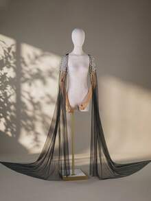 1 đôi khăn choàng vai voan đen, phụ kiện váy hai dây cho nữ, khăn choàng dài thướt tha bằng chiffon giúp thon gọn vóc dáng. - Nhiều màu - Xem 3