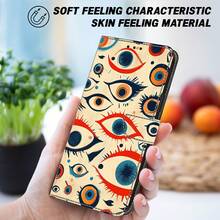 GLANDOTU Abstract Eye Design PU Leather Wallet Phone Case With Card Slots, Lanyard And Flip Stand Protective Cover - Fits Multiple Phone Brands And Models - Multicolor - View 5