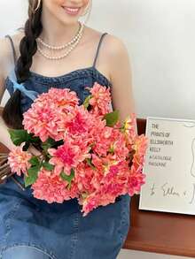 1 Dalia artificial, decoración del hogar, adecuada para fiestas, vacaciones, regalos, decoración del hogar, decoración de cocina, Día de San Valentín, ramo de novia, decoración de habitación, ramo de flores, flores artificiales, regalos para mujeres, flores falsas, planta falsa, decoración de sala de estar - Multicolor - Ver 3