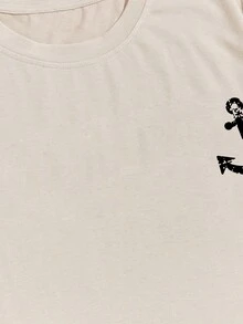Camiseta de manga corta con cuello redondo y diseño sencillo para hombres - Albaricoque - Ver 9
