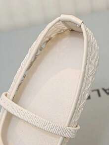 Nuove scarpe piatte da principessa in maglia bianca traforata con suola morbida per ragazze - Bianco - Visualizzare 7