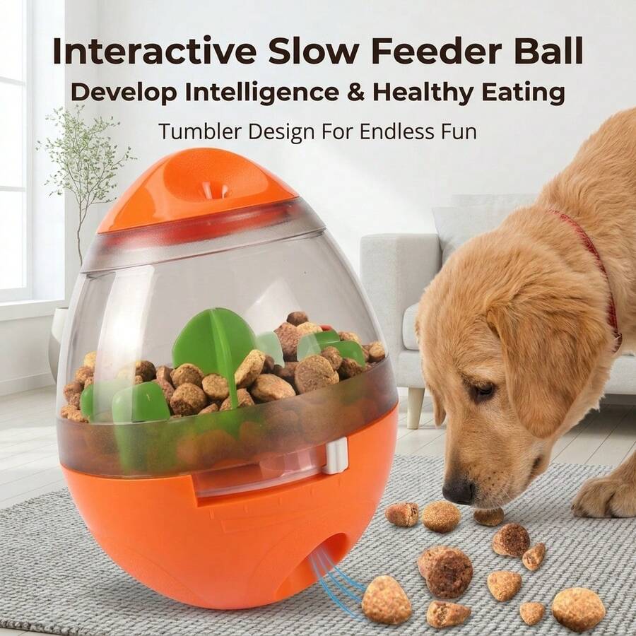 Adjustable Feeding Hole, Maze Design, Gravity Balanced Interactive Pet Slow Feeder Ball, Suitable For Dogs & Cats, Relieves Boredom, Promotes Healthy Eating, Easy Disassembly & Cleaning - Multicolor - View 1