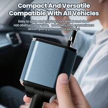 Fast Charging Mobile Phone Car Charger 120W 5-In-1 With Window Breaker Built-In Dual Retractable Extension Cords USB-C And USB Ports Suitable For Daily Commute Long-Distance Driving And Charging On The Go Spring Anniversary Gift - C2 Without Starlight - View 4