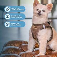 Voyager Step-in Plush Dog Harness Soft Plush Step in Vest Harness for Small and Medium Dogs by Chocolate Suede XL Chest: 20.5-23" - Gamuza de chocolate - Ver 5