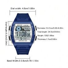 SANDA. SANDA Men's Fashionable New Barrel-Shaped Electronic Watch, Multi-Function Display, Stylish & Personalized Wristwatch - 2225J-black Green - View 2