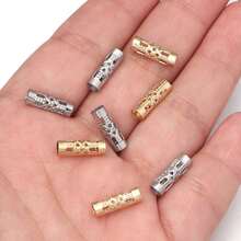 10/20颗/包 不锈钢空心管珠，时尚低敏隔珠，适用于项链、手链、首饰DIY - 空心珠 - 查看 4