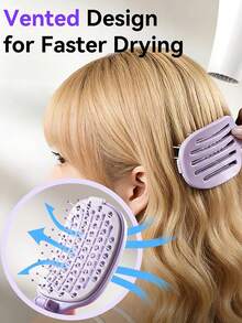 1pc Foldable Self-Cleaning Anti-Tangle Comb, Push-To-Release Hair Easy Clean Ventilated Comb, Suitable For Wet And Dry Hair, Scalp Massage During Shower, Home And Travel Comb For Women, Men And Teens - Multicolor - View 8