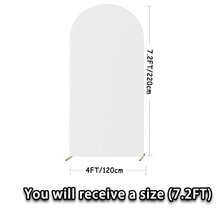 6ft/6.6ft/7.2ft Arched Backdrop, Wedding Arch, Arch Cover, Arched Backdrop, Arched Backdrop Cloth, Suitable For Wedding And Gender Reveal Party Supplies, Balloon Arch, Arched Backdrop Frame, Baby Party Supplies, Wedding Banner, Birthday Arch Decoration (Arched Frame Sold Separately). - 白色 - 查看 10