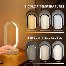 三档可调光床头灯，触摸感应式，台灯，卧室夜灯 - 橢圓檯燈 - 查看 10