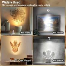 2 Packs Motion Sensor LED Spot Lights Wireless Magnetic Wall Lamp USB Rechargeable 3 Color Dimmable Indoor Spotlight For Bedroom Corridor Art Display Plant Warm White - LED Light - 查看 10