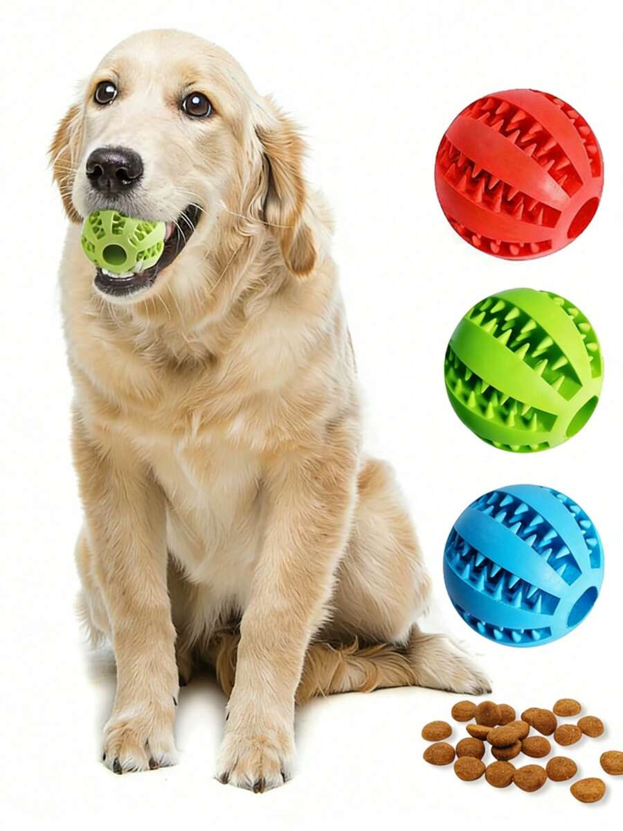 耐用橡胶狗狗磨牙球，有助于清洁牙齿。这款狗狗磨牙玩具可以装零食，结合了两种玩具的功能，为您的爱犬带来不同的快乐体验。 - 彩色 - 查看 1