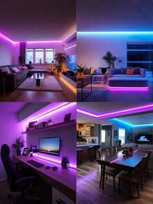 1pc RGB LED Strip Light With Remote Control, USB Powered, Supports 16 Color Changing & 8 Dynamic Modes, 6 DIY Modes, Suitable For Indoor Lighting, TV Backlight, Kitchen Decor, Party, Bar, Corridor - 44 Keys - View 9