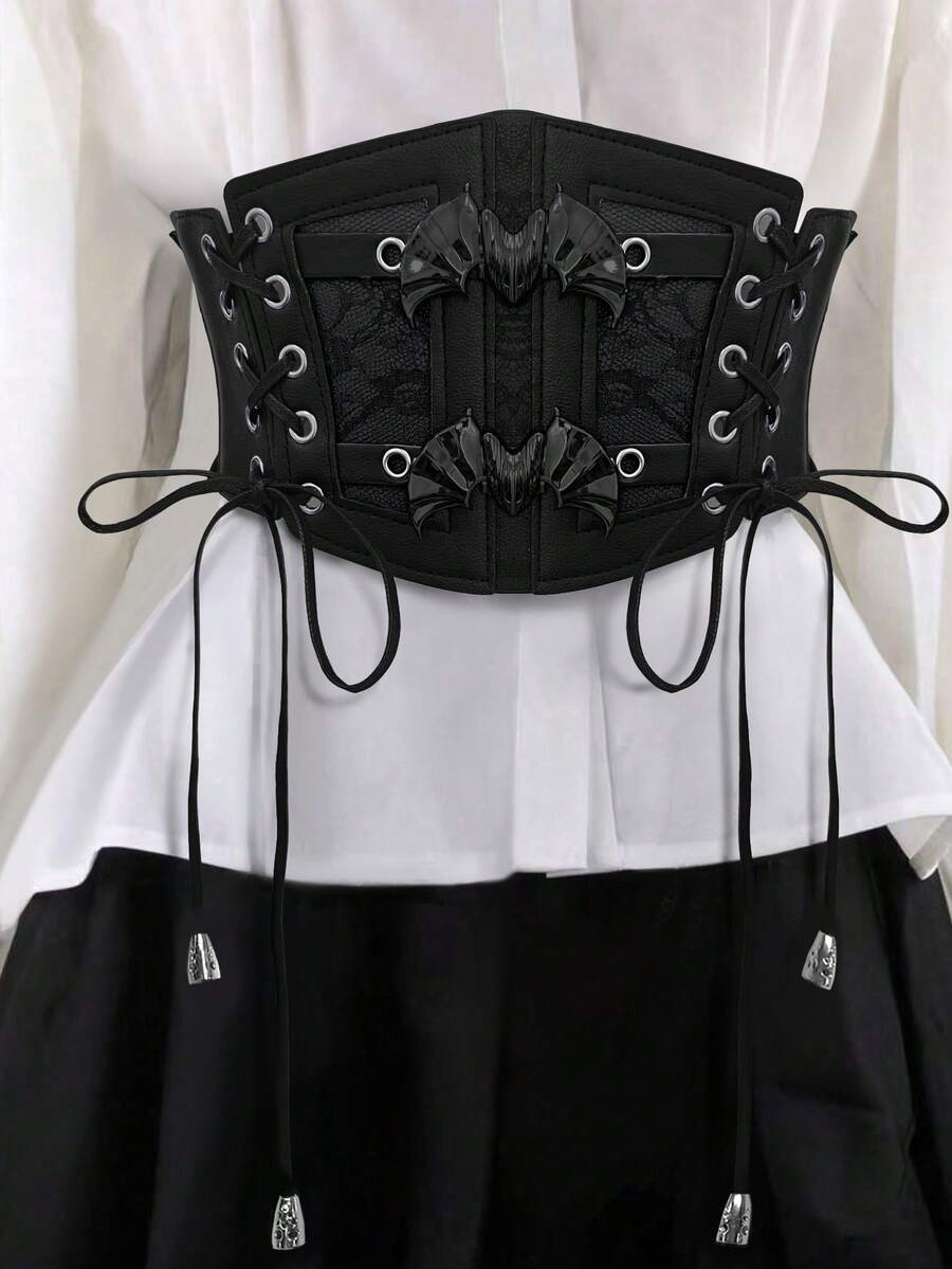 1pc Gothic Punk Lace Tassel Waist Chain Belt, Suitable For Halloween Night Party Or Daily Outfit Matching