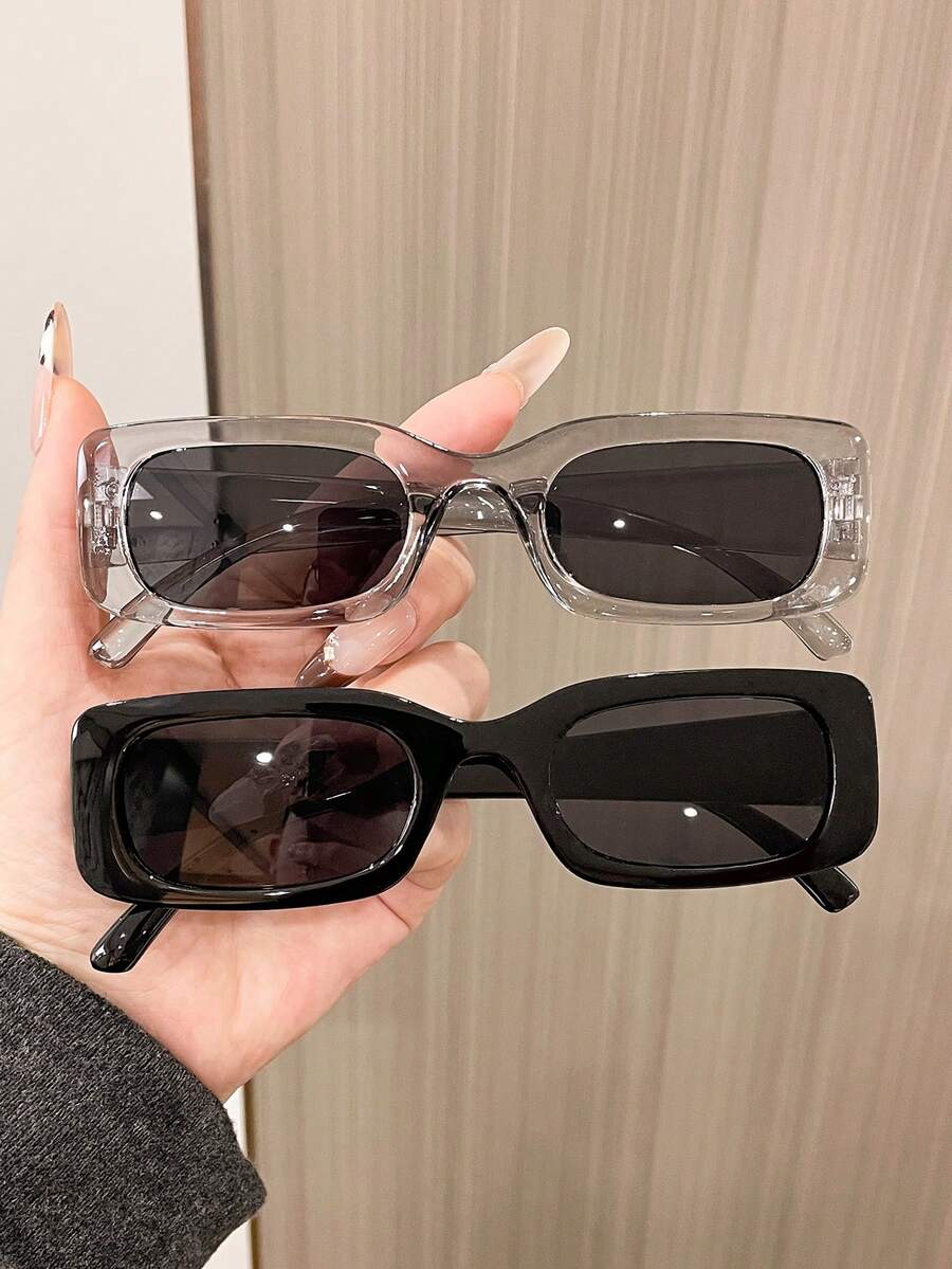 2 chiếc kính gọng vuông kiểu Y2K dễ thương, phong cách thường ngày, dự tiệc, thời trang dành cho nam và nữ - Nhiều màu - Xem 1