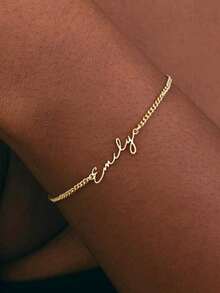 1 chiếc vòng tay thép không gỉ khắc tên cá nhân, vòng tay dây xích kiểu , trang sức khắc tên theo yêu cầu, thích hợp làm quà tặng sinh nhật mẹ, quà tặng Ngày của Mẹ, vòng tay nữ, trang sức nữ, vòng tay khắc tên theo yêu cầu, quà tặng lễ Phục Sinh, quà tặng cá nhân hóa. - Nhiều màu 2 - Xem 3