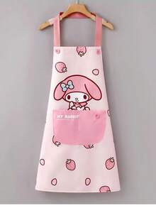 SANRIO Tạp dề chống thấm nước dễ thương, tạp dề nhà bếp hoạt hình có túi, tạp dề nấu ăn thời trang dùng tại nhà. - A - Xem 9