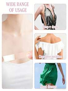 196.85英寸双面时尚胶带，自粘式胸罩服装衬衫隐形贴纸，身体胶带，透明布料服装内衣胶带，防走光隐形胸贴，女士亲肤，旅行必备，带分配器，适用于衣服、连衣裙和胸罩，透明色，适合所有肤色 - 多色 - 查看 7