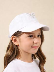 3/1 Set Random White, Beige, Pink Girls Baseball Cap, 3D Butterfly Decor, Lively & Cute, Suitable For Girls Summer Sun Hat, Match All Outfits, Outdoor Travel & Holiday, Beach Hat, Valentine's Day & Thanksgiving Gift - Multicolor - View 4