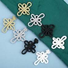 2/5/8Pcs Silk Thread Dragonfly Pattern Chinese Cheongsam Buttons, Vintage Handmade Knots, Traditional Chinese Handmade Decorations, Handmade Curtain Clasps, Clothing And Apparel Accessories - Multicolor - View 7