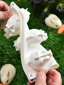 1pc 6-Cavity Large 3D Easter Bunny Silicone Mold, 6-Cavity Rabbit Shaped DIY Baking Mold Suitable For Mousse, Cake, Soap, Jelly, Candle, High Quality Silicone Mold And Healthy For Baking, Soap Making And DIY Projects - View 7