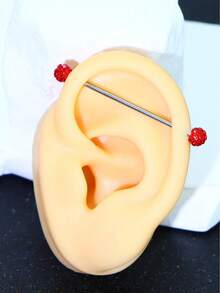 1 chiếc kẹp thép không gỉ thời trang hình quả bóng gốm công nghiệp, phù hợp cho trang phục hàng ngày của phụ nữ - Bạc - Xem 7