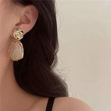 Korean 2026 New Geometric Irregular Resin Earrings, Women's Fashion Wedding Party Jewelry Gifts Wholesale - 01 - 查看 3