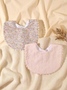 2pcs Baby Bibs, Decorative Bibs For Newborn Girls, Baby Shower Gift - Multicolor - View 11