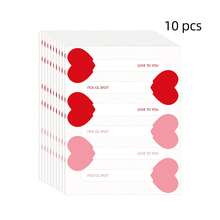 10pcs Red Heart Shaped Pudding Stickers, 14x11cm "LOVE TO YOU" Long Strips, Suitable For Small Businesses, DIY Decoration, Party Packaging, PVC Waterproof Stickers - 10 Red Heart-shaped Pudding Stickers - View 10